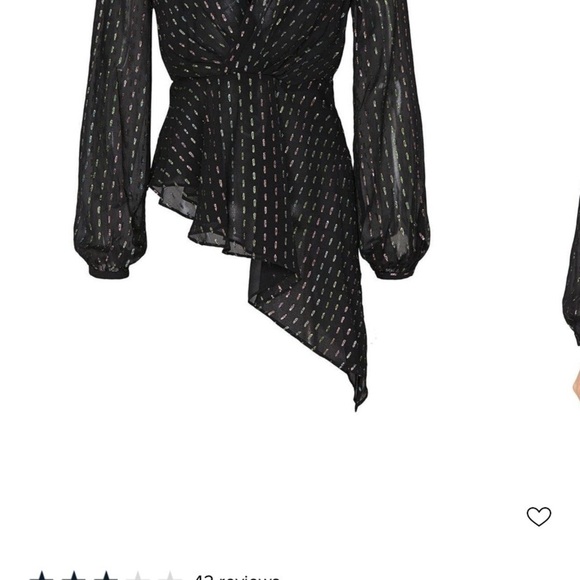 Chelsea and Walker Iman Metallic Silk Blouse Top - Picture 5 of 14